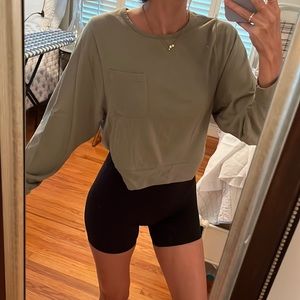 Madewell Crop Billow Sleeve Pocket Tee